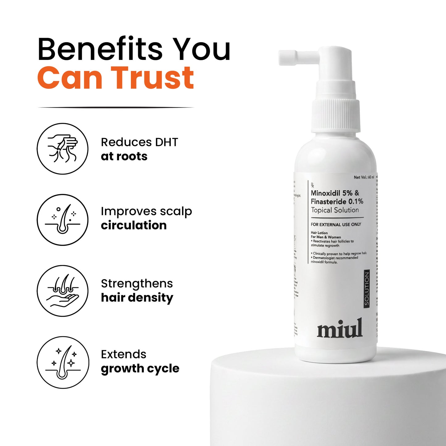 Hair Growth Topical Solution | Scientifically Tested | 60ml