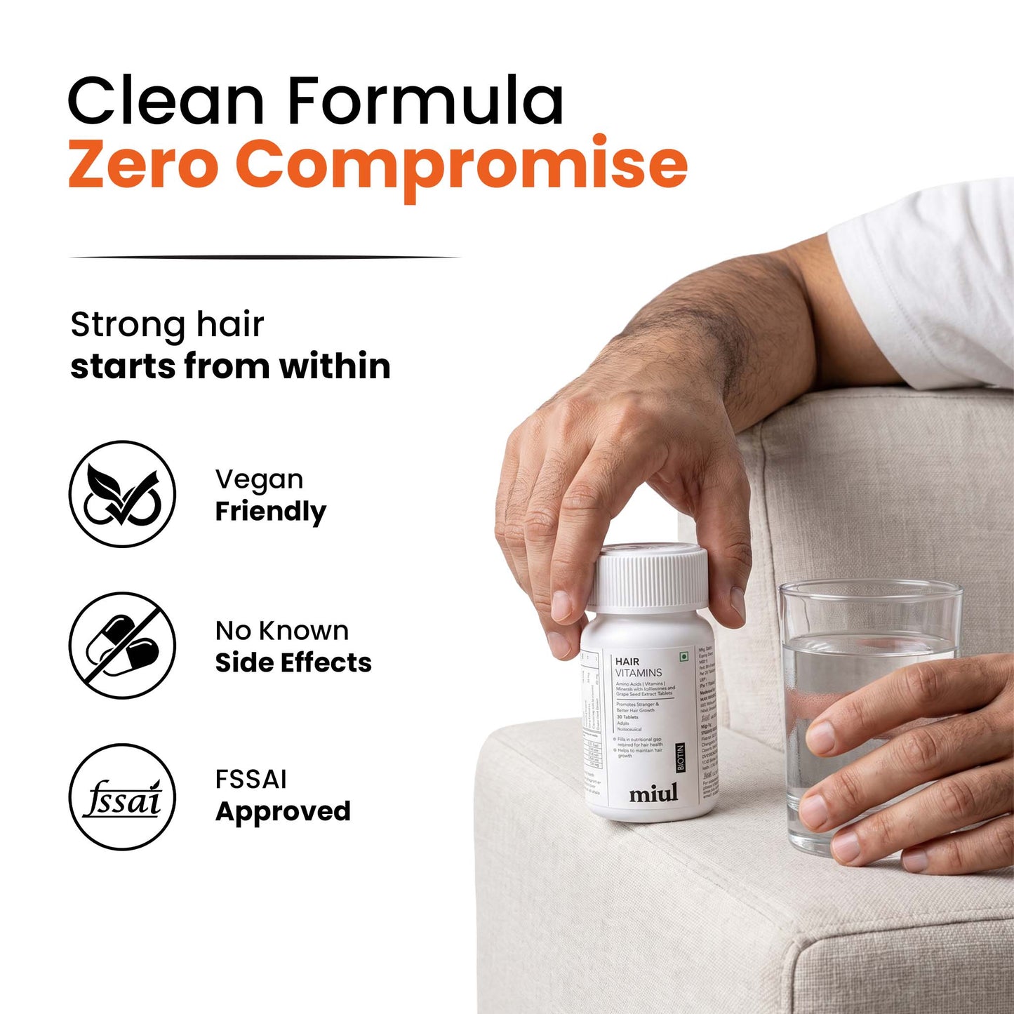 Hair Vitamin Supplements for Re-Growth | FSSAI Approved | Vegan Friendly
