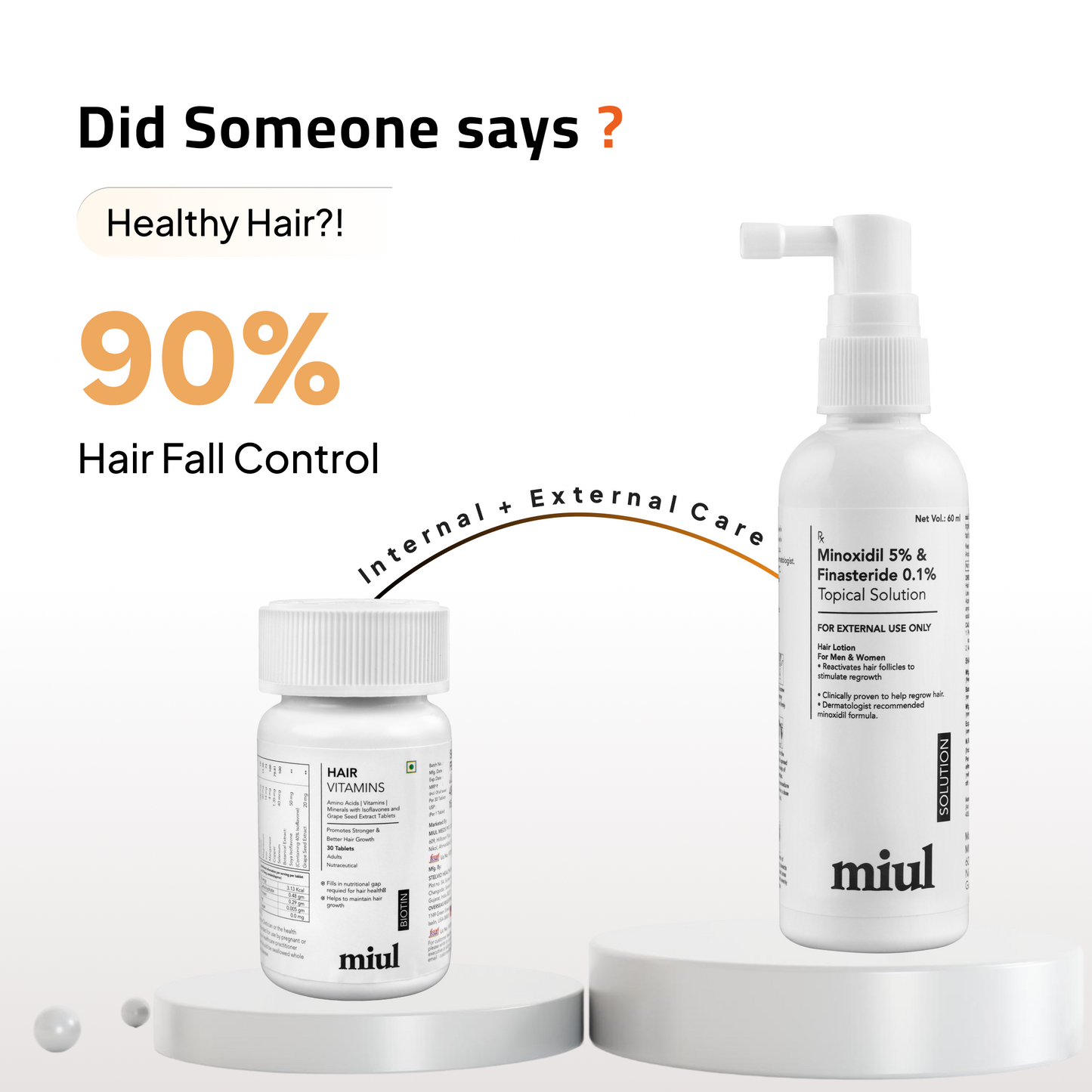 Hair Growth Topical Solution and Vitamin Supplements | Scientifically Tested | Vegan Friendly