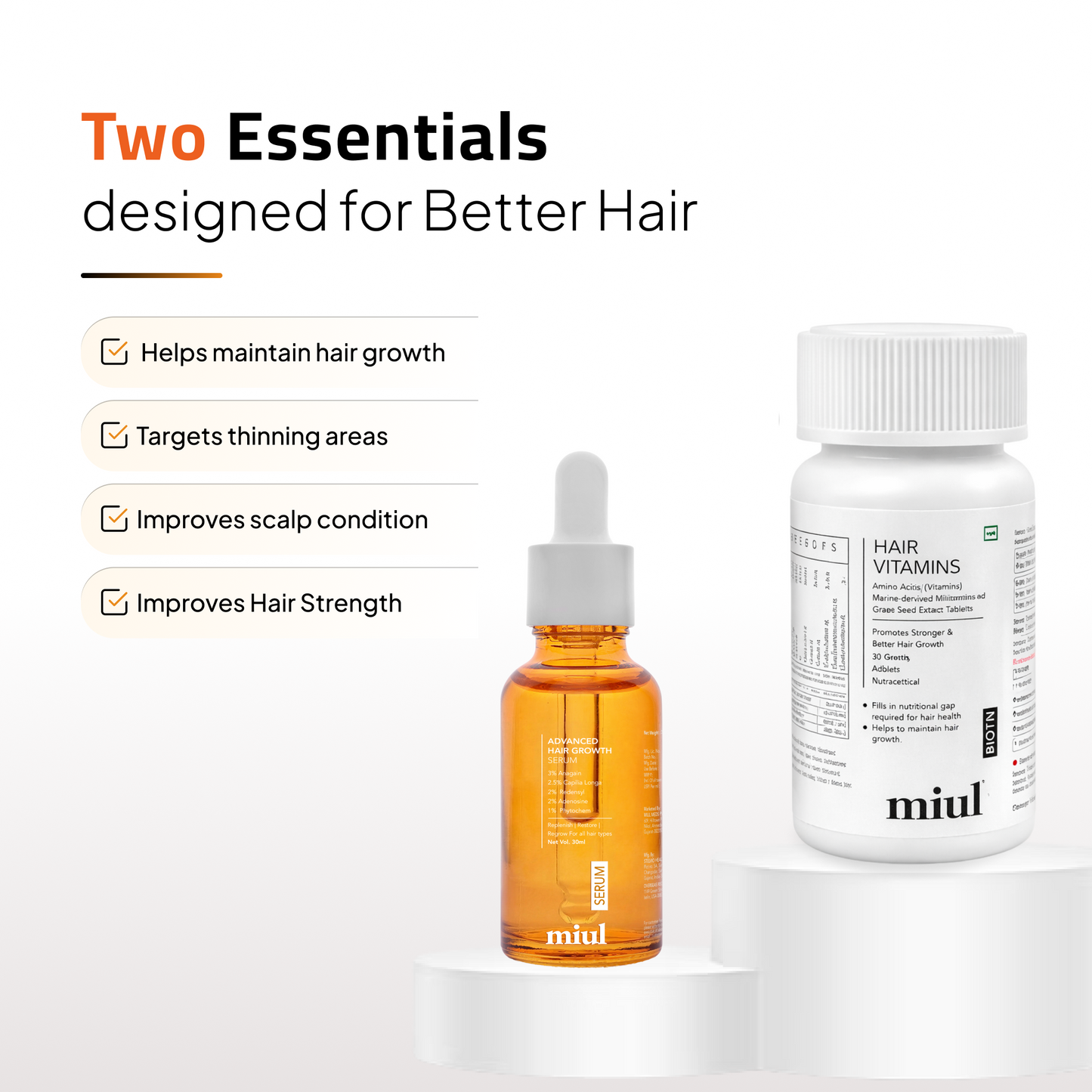 Advanced Hair Growth Serum and Vitamin Supplements | Clinically Tested | Vegan