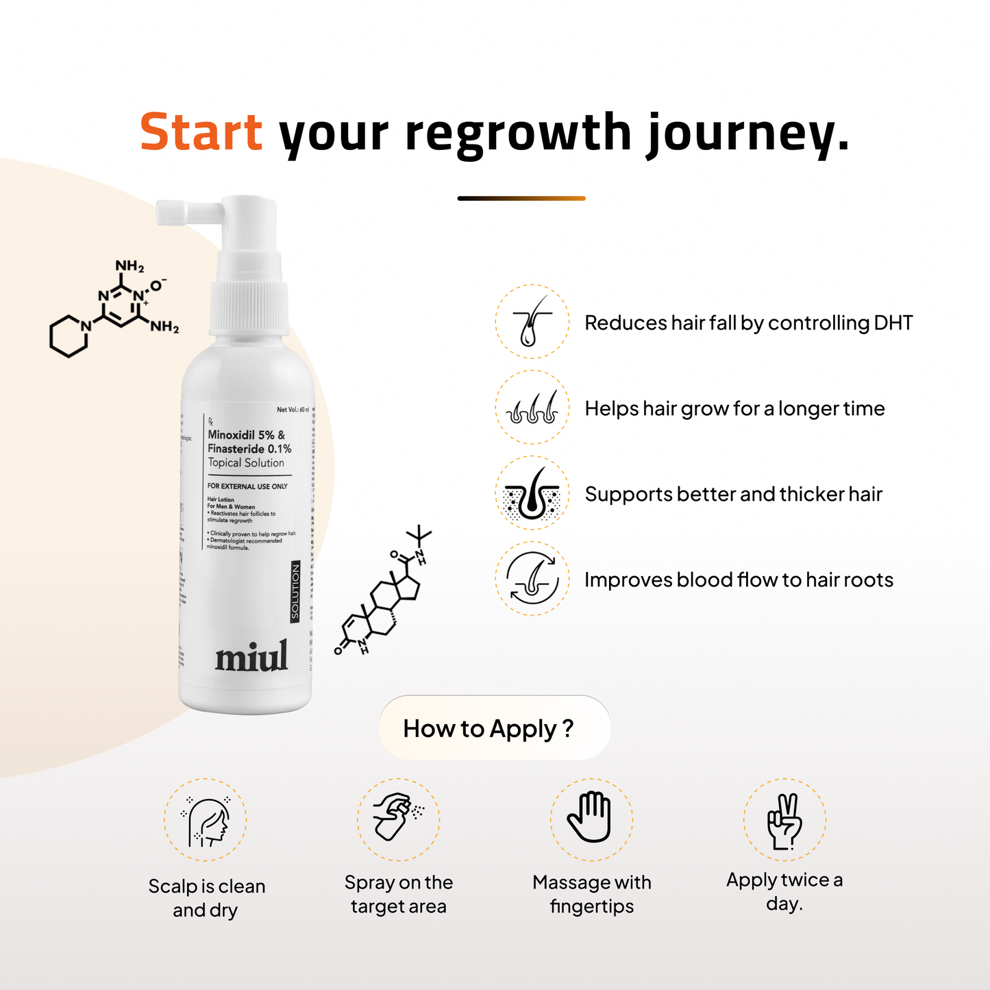 Hair Regrowth Solution Kit | Paraben Free | No Artificial Dyes