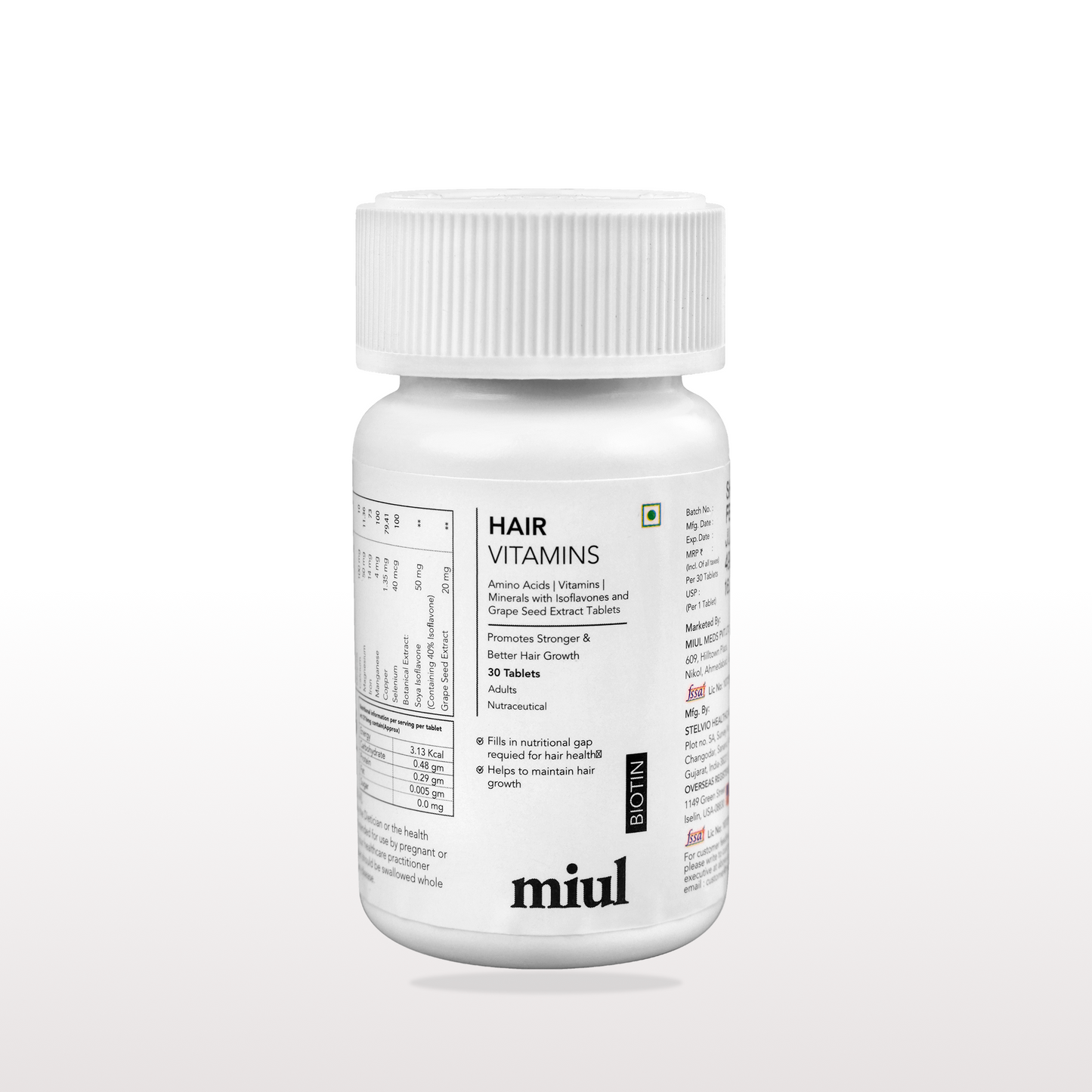 Hair Vitamin Supplements for Re-Growth | FSSAI Approved | Vegan Friendly