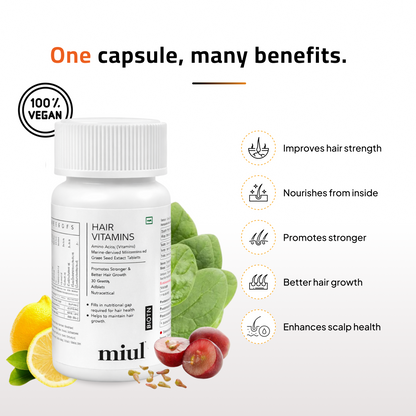 Hair Vitamin Supplements for Re-Growth | FSSAI Approved | Vegan Friendly
